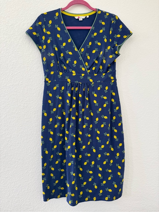 Boden Dresses & Skirts - Boden Lola Lemon Print Blue Dress